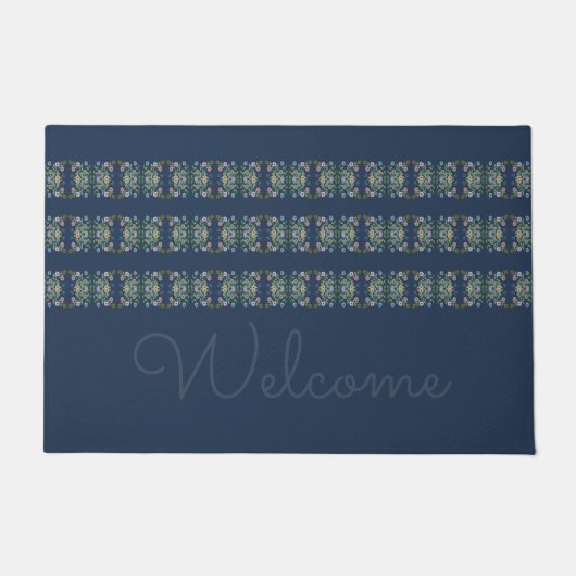 Gepersonaliseerde deurmat in blauw (Voorkant)