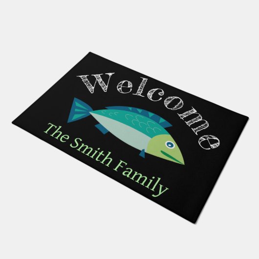 Gepersonaliseerde deurmat vis (Schuin)