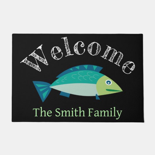 Gepersonaliseerde deurmat vis (Voorkant)