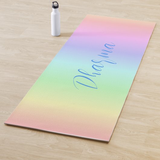 Gepersonaliseerde Dharma heldere regenboog kleuren Yogamat (In situ)