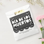 Gepersonaliseerde Dia de los Muertos Black Picado  Bedankzakje (Gezegeld)