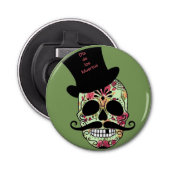 Gepersonaliseerde Dia de los Muertos Button Flesopener (Voorkant)