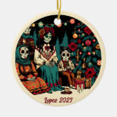 Gepersonaliseerde Día de los Muertos kerstvakantie Keramisch Ornament (Voorkant)