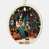 Gepersonaliseerde Día de los Muertos kerstvakantie Keramisch Ornament (Links)
