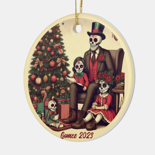 Gepersonaliseerde Día de los Muertos kerstvakantie Keramisch Ornament (Links)