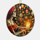 Gepersonaliseerde Día de los Muertos kerstvakantie Keramisch Ornament (Links)