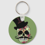 Gepersonaliseerde Dia de los Muertos Sleutelhanger (Voorkant)