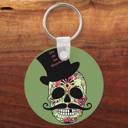 Gepersonaliseerde Dia de los Muertos Sleutelhanger (Achterkant)
