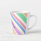 Gepersonaliseerde Diagonale Streep Pastel Multi Kl Latte Mok (Rechts)