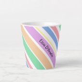 Gepersonaliseerde Diagonale Streep Pastel Multi Kl Latte Mok (Voorkant)