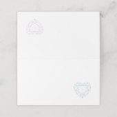 Gepersonaliseerde diamant hart plaats gast plaatskaartje (Buitenkant ongevouwen)