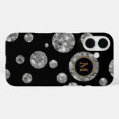 gepersonaliseerde diamantcirkels op zwart Case-Mate iPhone case (Achterkant (horizontaal))