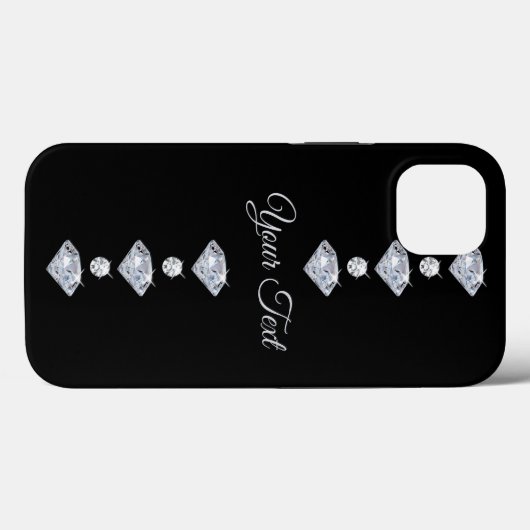 Gepersonaliseerde diamanten Case-Mate iPhone case (Achterkant (horizontaal))