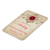 Gepersonaliseerde diamantring en rode roos magneet (Linkerzijde)