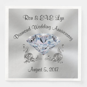 Gepersonaliseerde Diamond 60e Jubileum servetten