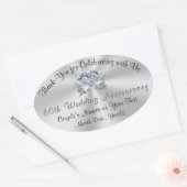 Gepersonaliseerde Diamond Bruiloft Jubileum Sticke Ovale Sticker (Envelop)