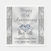 Gepersonaliseerde Diamond Jubileum servetten, prac Servet (Voorkant)