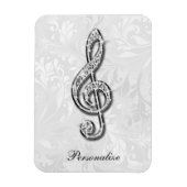 Gepersonaliseerde Diamond Music Note Bloemen Damas Magneet (Verticaal)