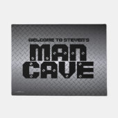 Gepersonaliseerde Diamondplate Pattern Man Cave Deurmat (Voorkant)