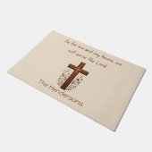 Gepersonaliseerde dienen de Heer en Cross Doormat Deurmat (Schuin)