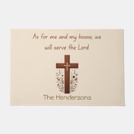 Gepersonaliseerde dienen de Heer en Cross Doormat Deurmat