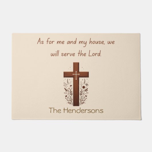 Gepersonaliseerde dienen de Heer en Cross Doormat Deurmat (Voorkant)