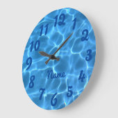 Gepersonaliseerde diepblauwe Genummerde Foto Grote Klok (Hoek)