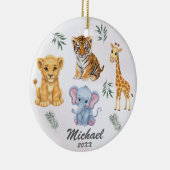 Gepersonaliseerde dieren Elephant Lion Tiger Giraf Keramisch Ornament (Rechts)