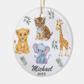 Gepersonaliseerde dieren Elephant Lion Tiger Giraf Keramisch Ornament (Links)