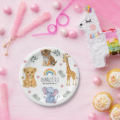 Gepersonaliseerde dieren Elephant Lion Tiger Giraf Papieren Bordje (Feest)