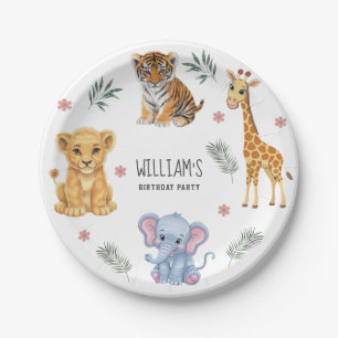 Gepersonaliseerde dieren Elephant Lion Tiger Giraf Papieren Bordje