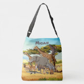 Gepersonaliseerde dieren van Afrika Crossbody Tas (Achterkant)