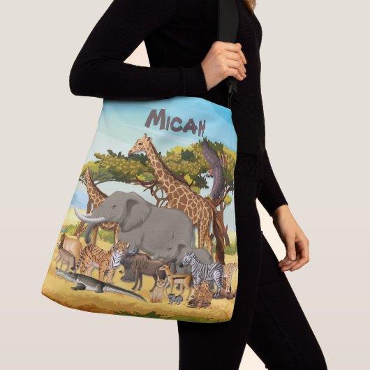 Gepersonaliseerde dieren van Afrika Crossbody Tas (Dichtbij)