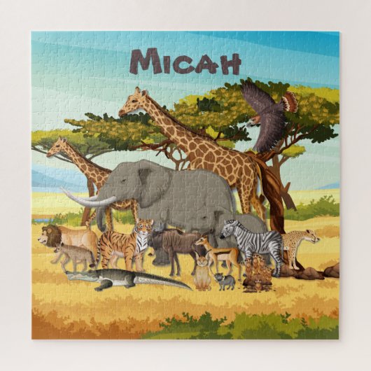 Gepersonaliseerde dieren van Afrika Legpuzzel (Verticaal)