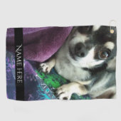 Gepersonaliseerde dierenfoto schattig golfhanddoek (Horizontaal)