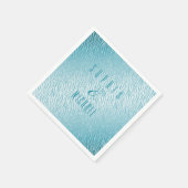 Gepersonaliseerde Dierenprint Blauw Glitter Glam Servet (Hoek)