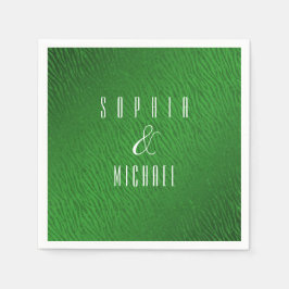 Gepersonaliseerde Dierenprint Groene Glitter Glam Servet