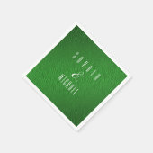 Gepersonaliseerde Dierenprint Groene Glitter Glam Servet (Hoek)