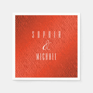 Gepersonaliseerde Dierenprint Rode Glitter Glam Servet