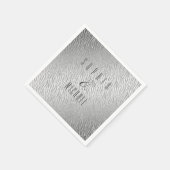 Gepersonaliseerde Dierenprint Zilveren Glitter Gla Servet (Hoek)