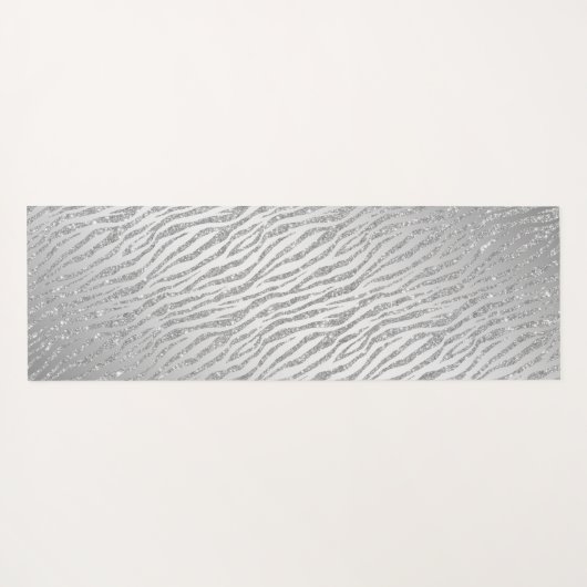 Gepersonaliseerde Dierenprint Zilveren Glitter Gla Yogamat (Achterkant (horizontaal))
