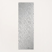 Gepersonaliseerde Dierenprint Zilveren Glitter Gla Yogamat (Voorkant)