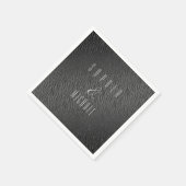 Gepersonaliseerde Dierenprint Zwart Glitter Glam Servet (Hoek)