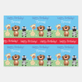 Gepersonaliseerde dierentuin thema Kinder Inpakpapier Vel (Voorkant 2)