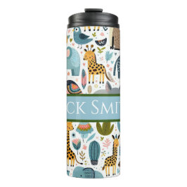 Gepersonaliseerde dierentuindieren drink tumbler thermosbeker