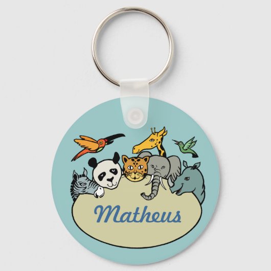 gepersonaliseerde dierentuindieren sleutelhanger (Voorkant)