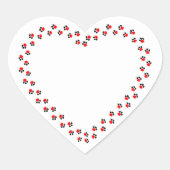 Gepersonaliseerde dierlijk hart poot hart sticker (Voorkant)