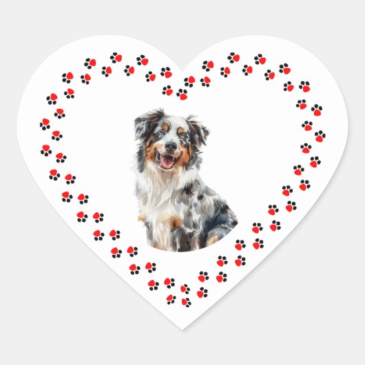 Gepersonaliseerde dierlijk hart poot sticker (Voorkant)