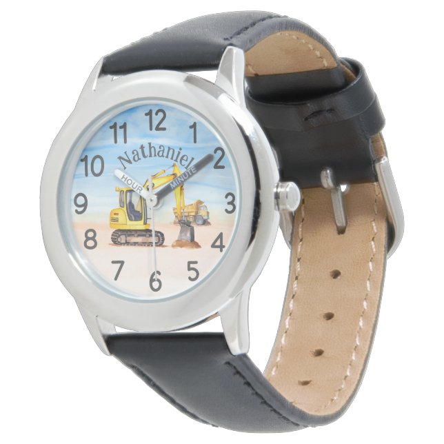 Gepersonaliseerde Digger Horloge (Gekanteld)