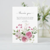 Gepersonaliseerde digitale Pioen Bloemenbruiloft Bedankkaart (Staand voorkant)